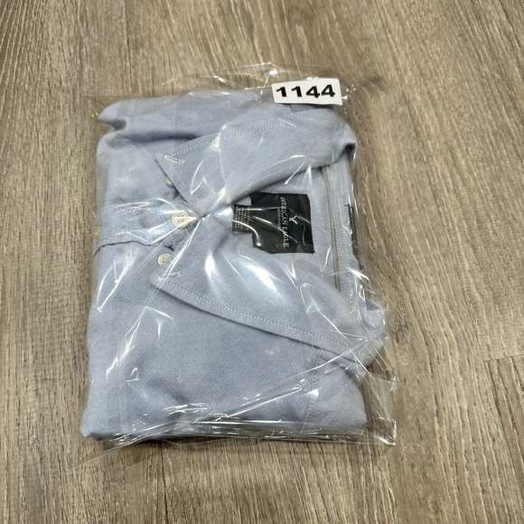 American Eagle Shirt Mens XXL Blue Seriously Soft Oxford Short Sleeve Shirt - Picture 9 of 12